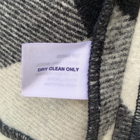 Gap Wool Blend Buffalo Plaid Drape Front Vest - Black/Off White - Picture 8 of 14